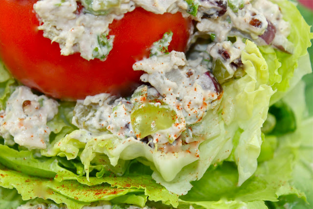 Autumn Chicken Salad with Dried Cranberries and Grapes