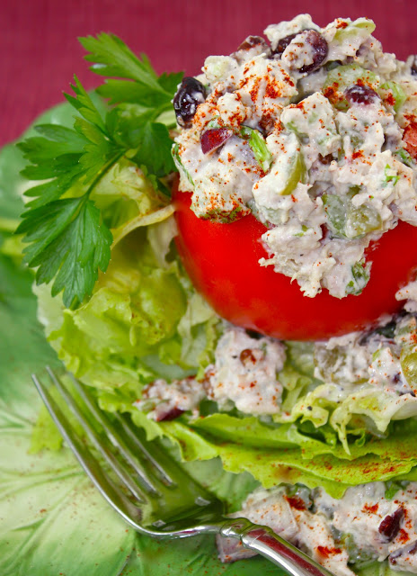 Autumn Chicken Salad with Cranberries and Grapes