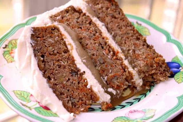Carrot Cake with Praline Filling and Cream Cheese Frosting