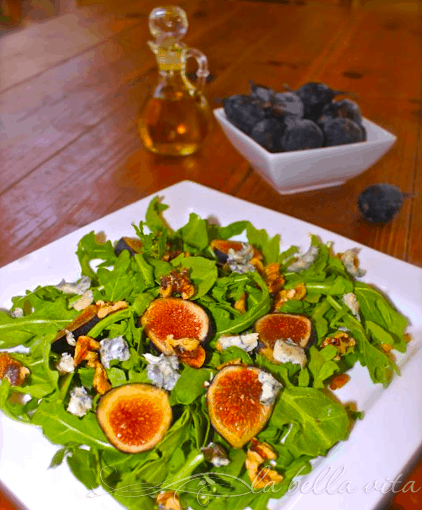 Fig and Arugula Salad with Gorgonzola and Balsamic Vinaigrette