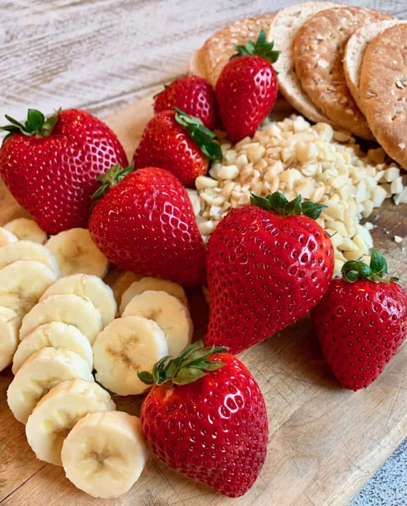 Nutella Panini with Bananas, Strawberries, and Macadamia Nuts ~ 