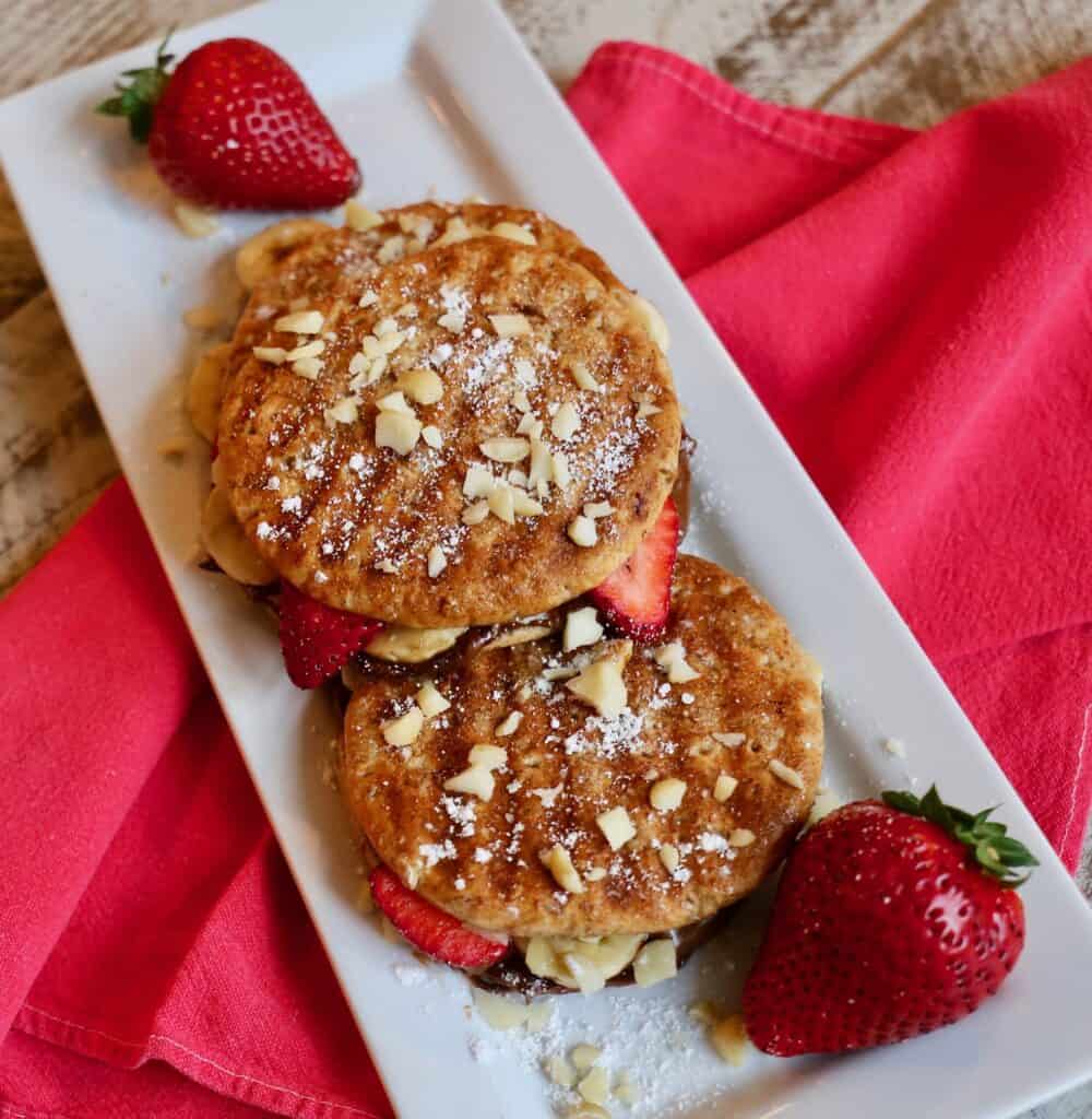 Nutella Panini with Bananas, Strawberries, and Macadamia Nuts