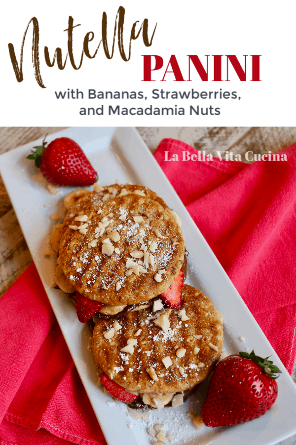 Nutella Panini with Bananas, Strawberries, and Macadamia Nuts