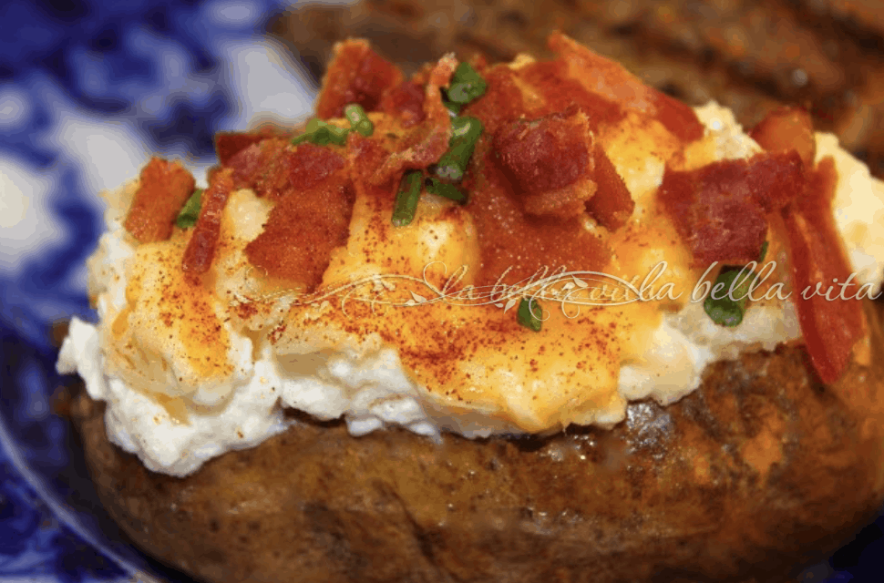 Twiced Baked Potatoes with Fontina Cheese