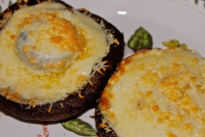 Grilled Portobello & Cheese Melts with Smoky Red Pepper Mayonnaise