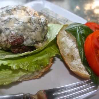 Grilled Burgers with Smoky Bacon and Gorgonzola Cheese