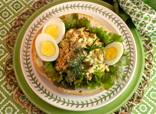 Mediterranean egg salad gorgonzola pancetta