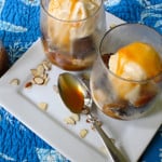 Espresso Brownie Parfaits with Amaretto Ice Cream & Salted Caramel Sauce