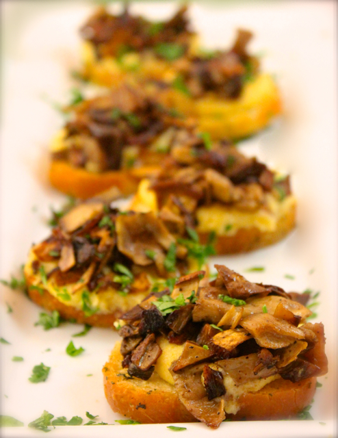 Polenta Mushroom Crostini
