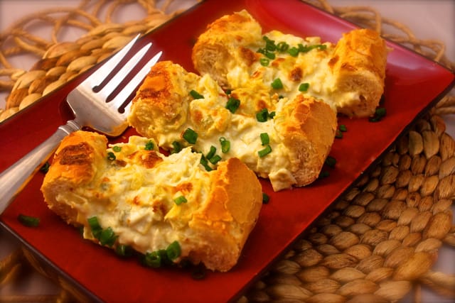 Cheesy Artichoke and Garlic Bread