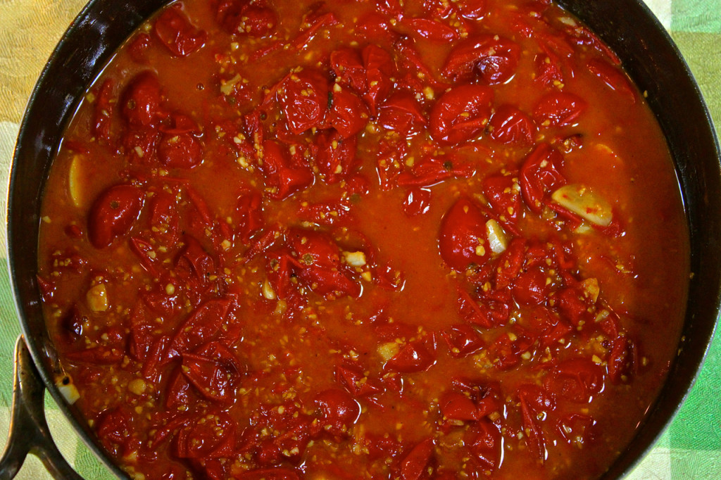 pasta with garlic, basil