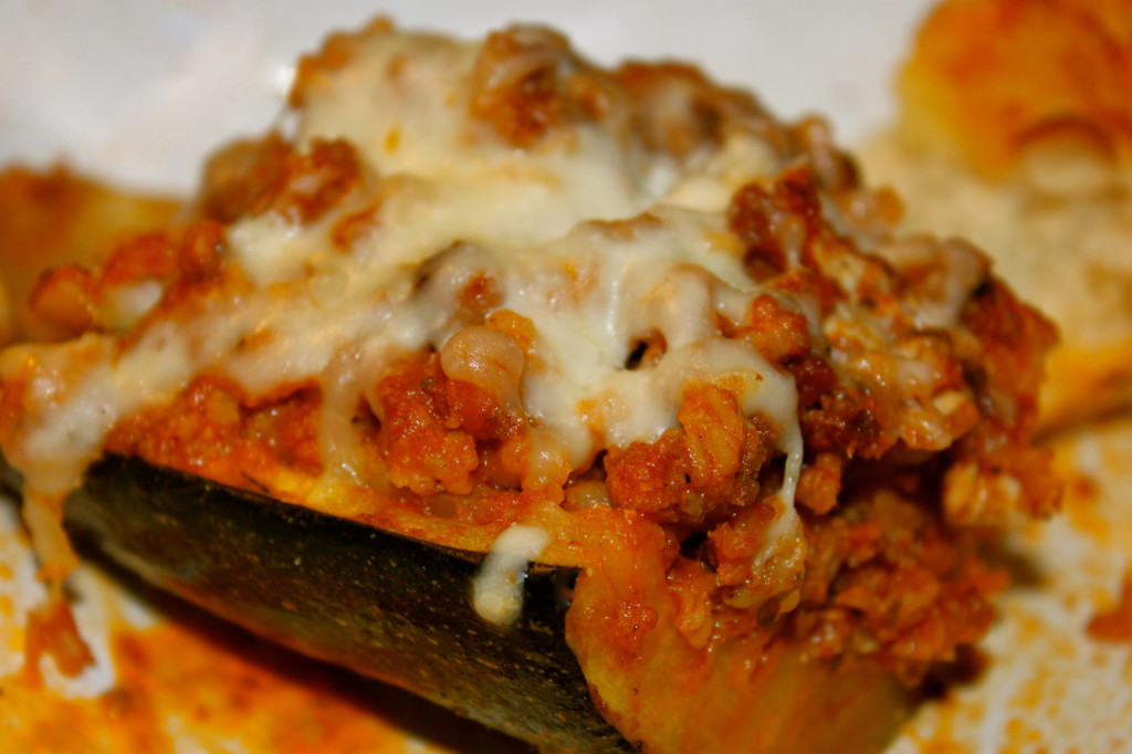 zucchini peaking out from under the stuffing