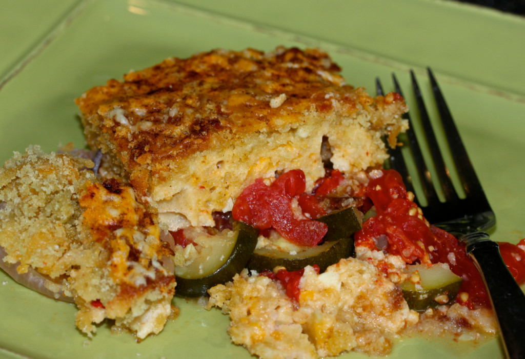 tomato and zucchini gratin with asiago cheese and pimento cheese