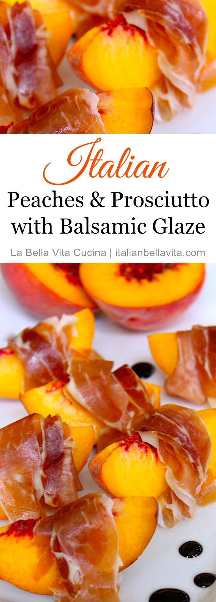 Peaches and Prosciutto with Balsamic Glaze