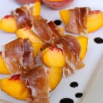 peaches and prosciutto with balsamic glaze