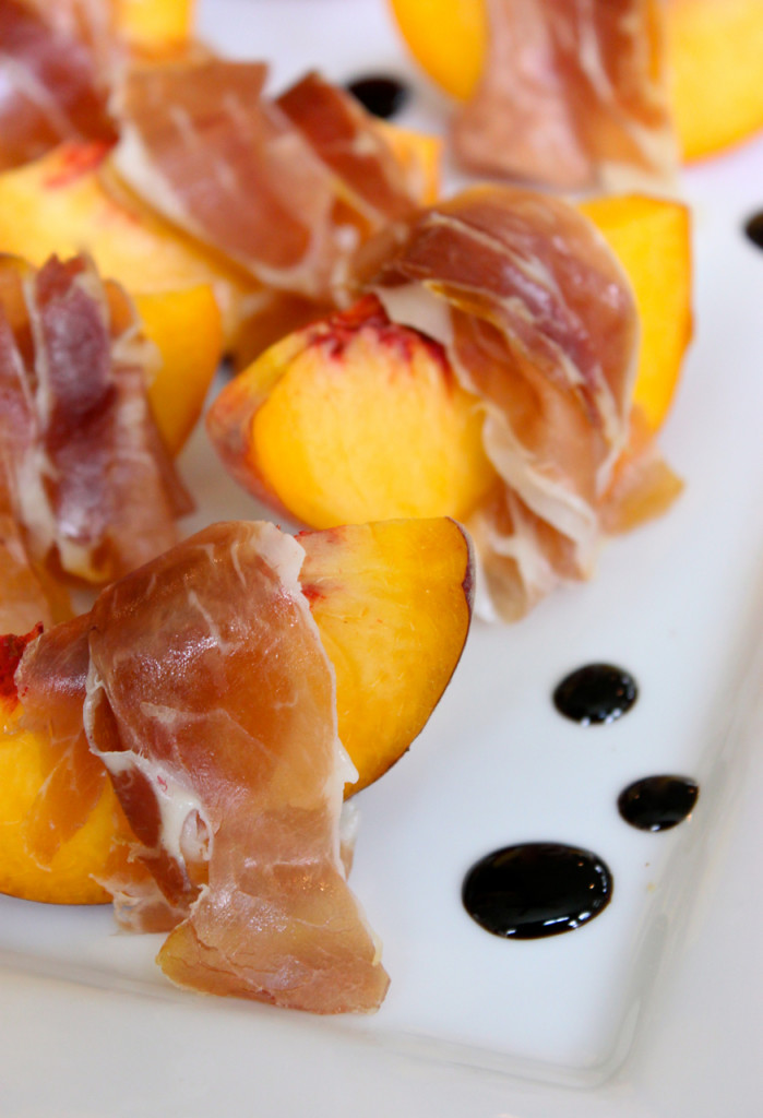 Peach and Prosciutto with Balsamic Glaze