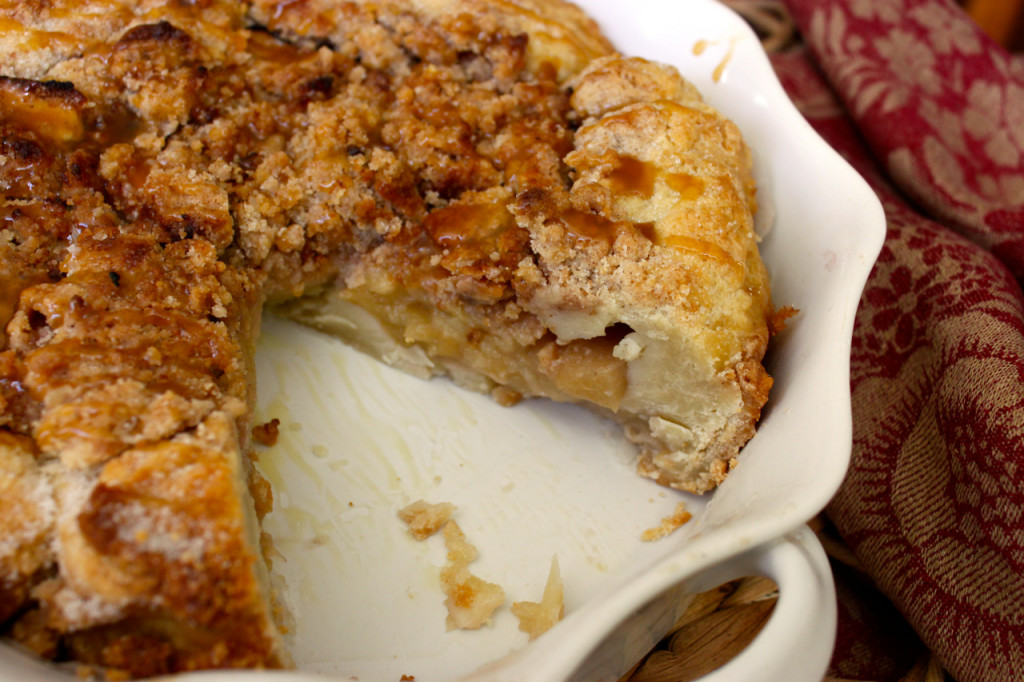 rustic apple crostata with caramel streusel topping