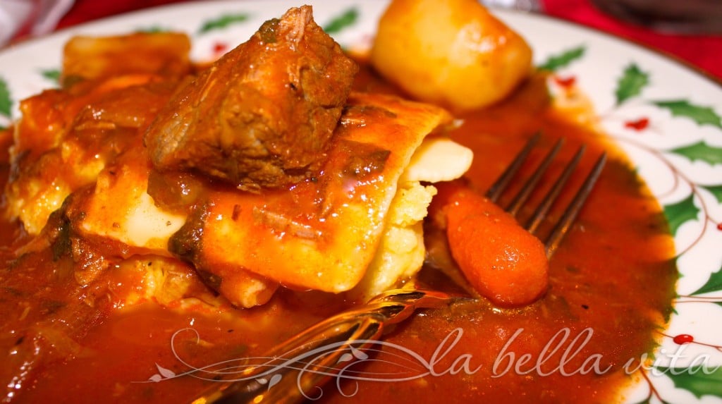 Italian Beef Stew on Polenta