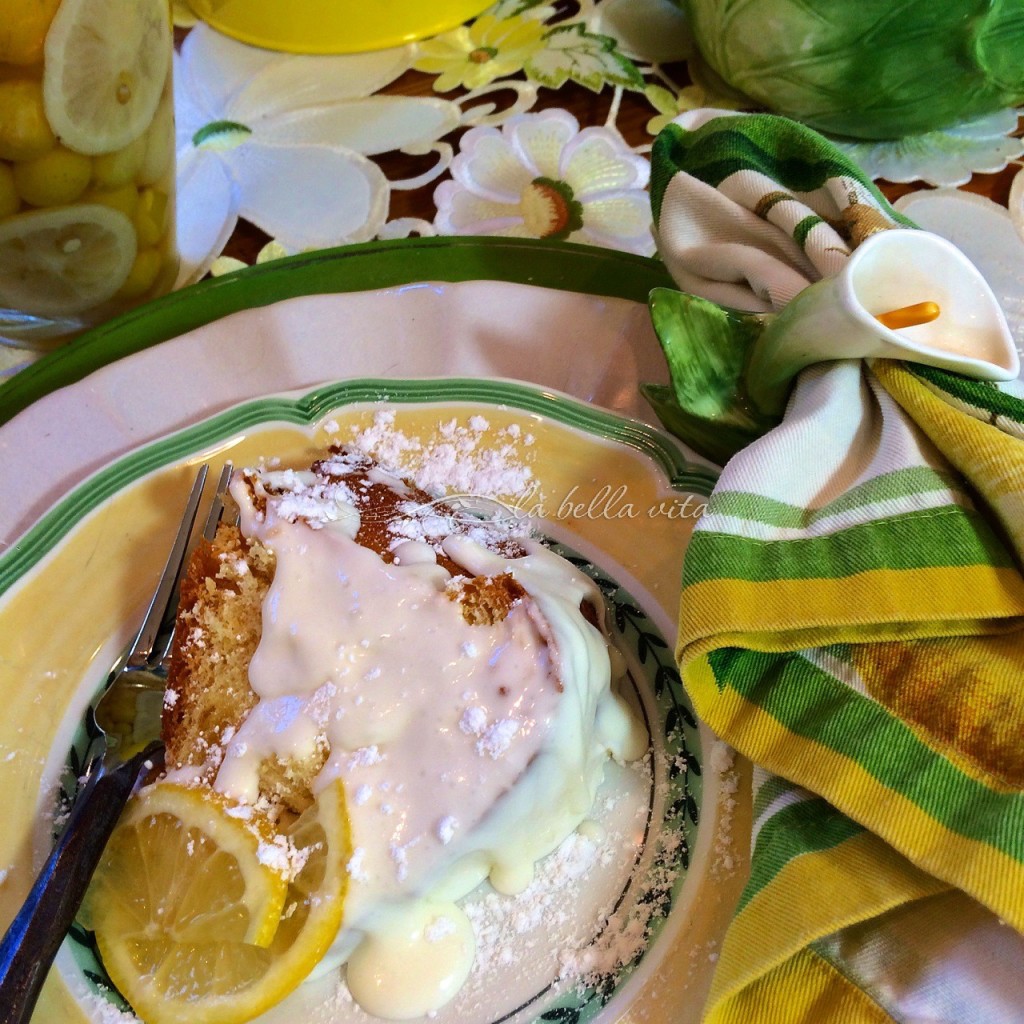 Italian Lemon Dove Cake with Limoncello Icing