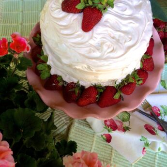 Strawberry Layer Cake with Italian Buttercream