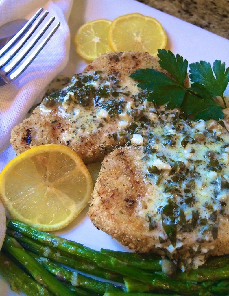 Grilled Italian Swordfish with Lemon Cream and Caper Sauce