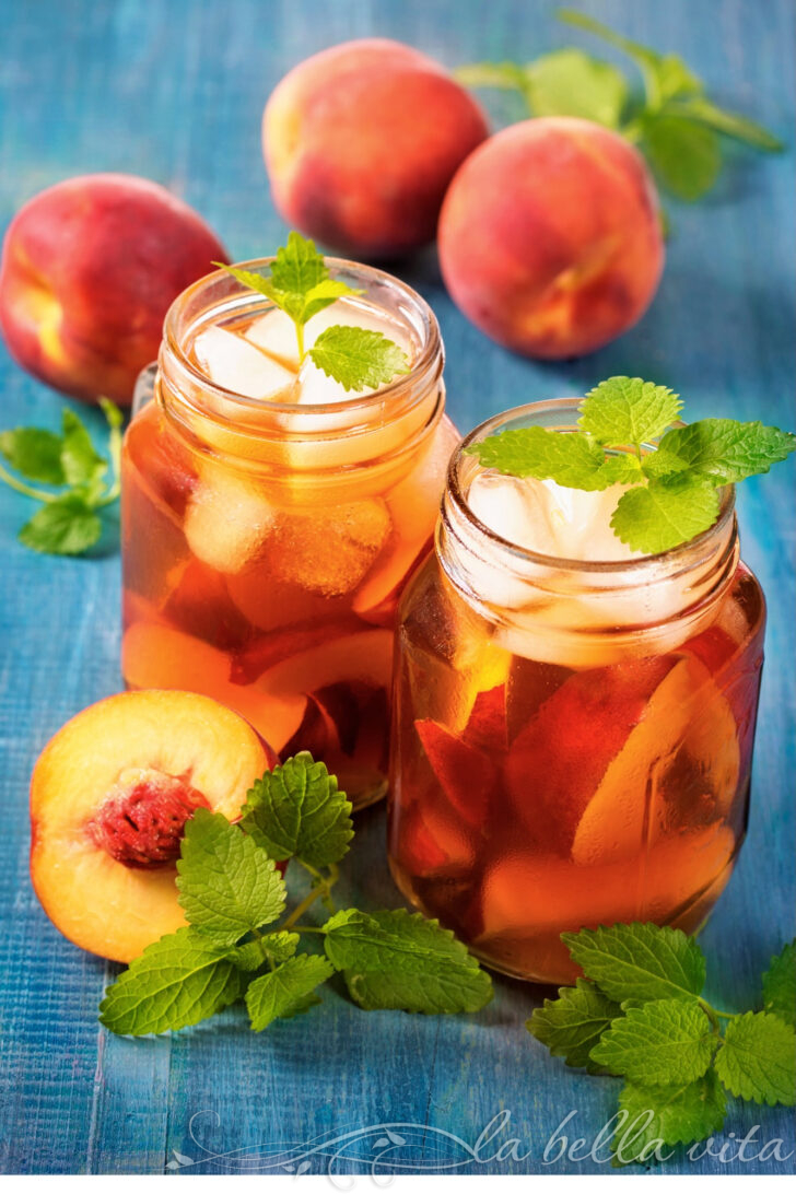 Peach Green Tea | La Bella Vita Cucina #peaches #peach #tea #recipe