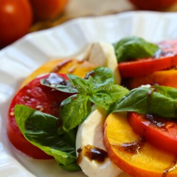 Peach Caprese Salad with Balsamic Syrup