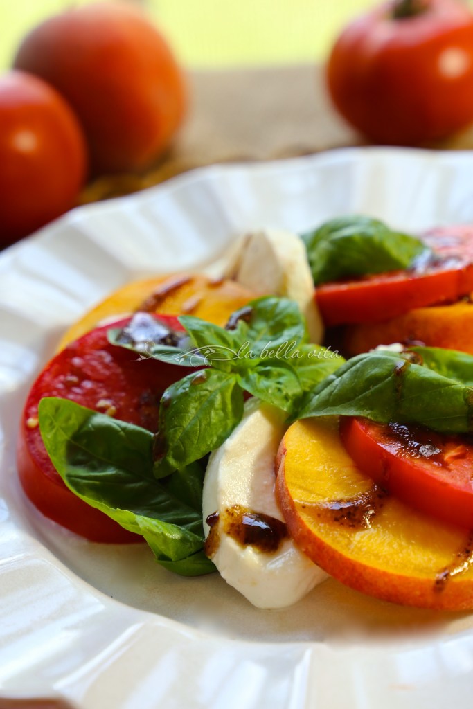 Peach Caprese Salad with Balsamic Syrup