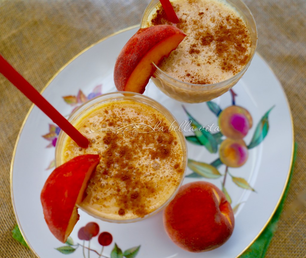 Cinnaomon and Spice Peach Almond Smoothie