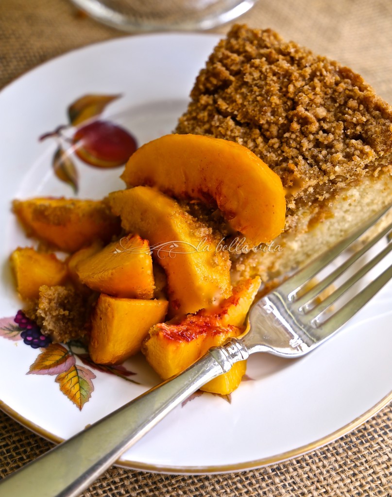 Italian Peach Crumb Cake with Streusel Topping