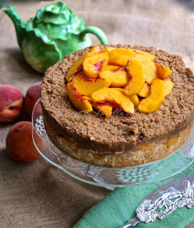 Italian Peach Crumb Cake with Streusel Topping