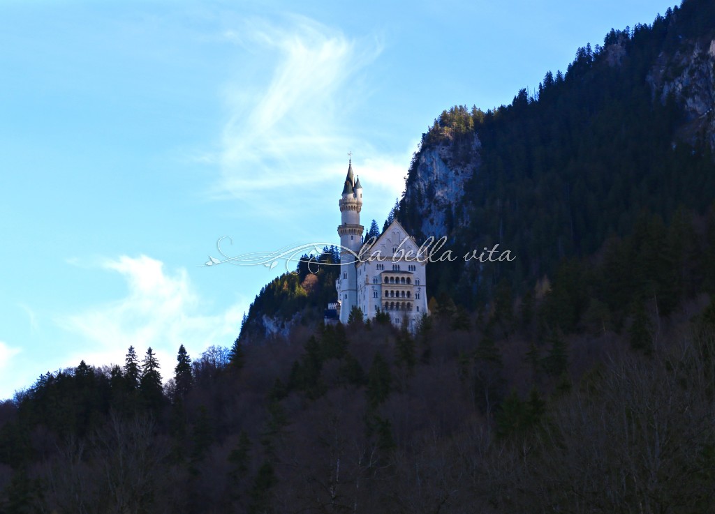 the castle is set high on the side of an Alpine mountain -- it's quite a hike up!