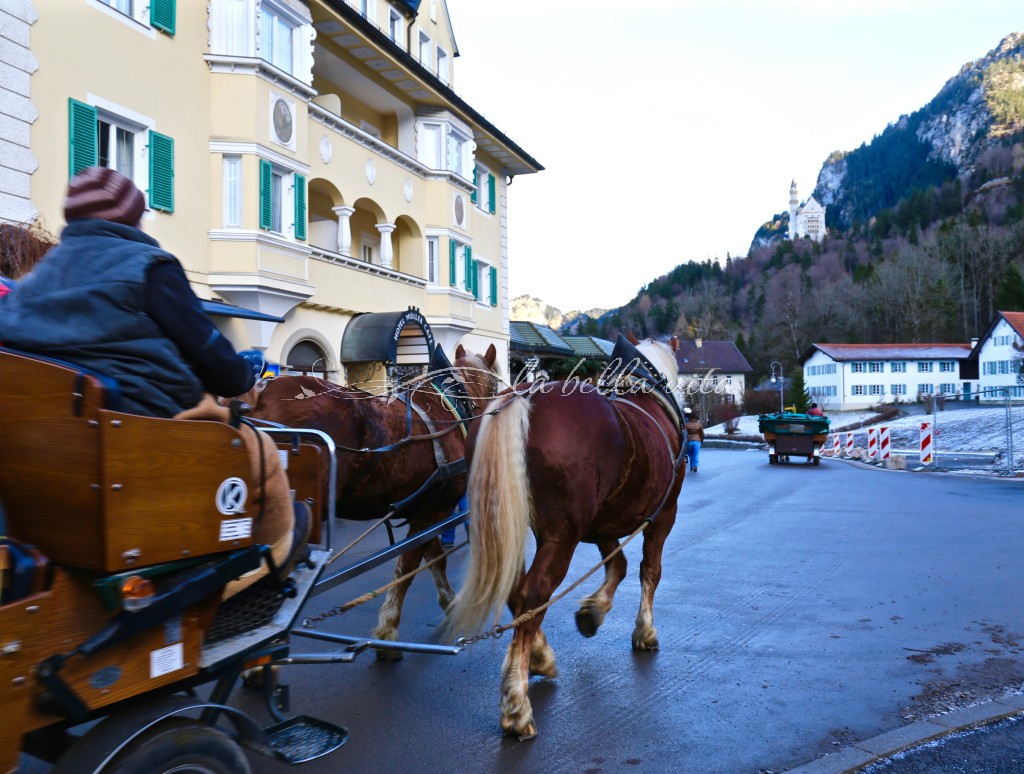 we chose to take a horse drawn carriage to the top of the mountainside (you can see the castle directly in front on the right hand side of this photo)