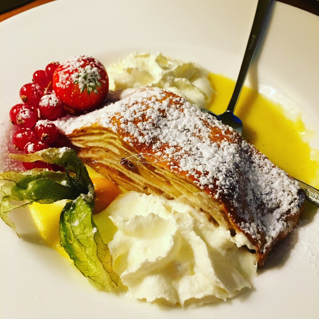 room service 'Apple Strudel' -- unbelievable! Dessert to your room that is over-the-top-delicious!