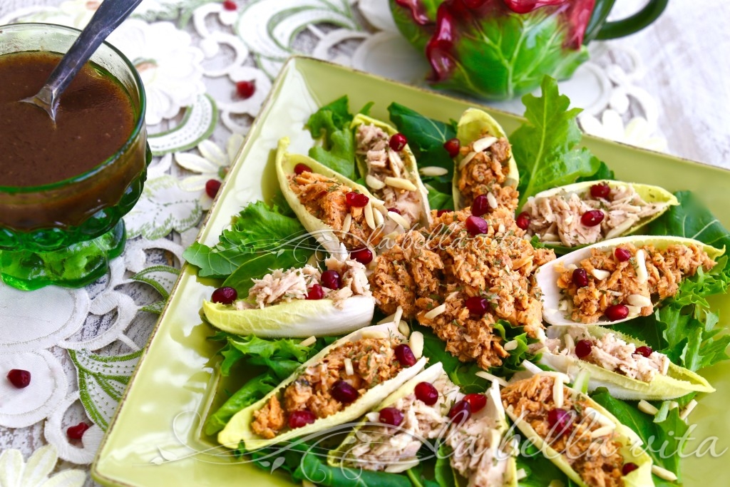 Belgian Endive Bites with Salmon and Tuna Salad