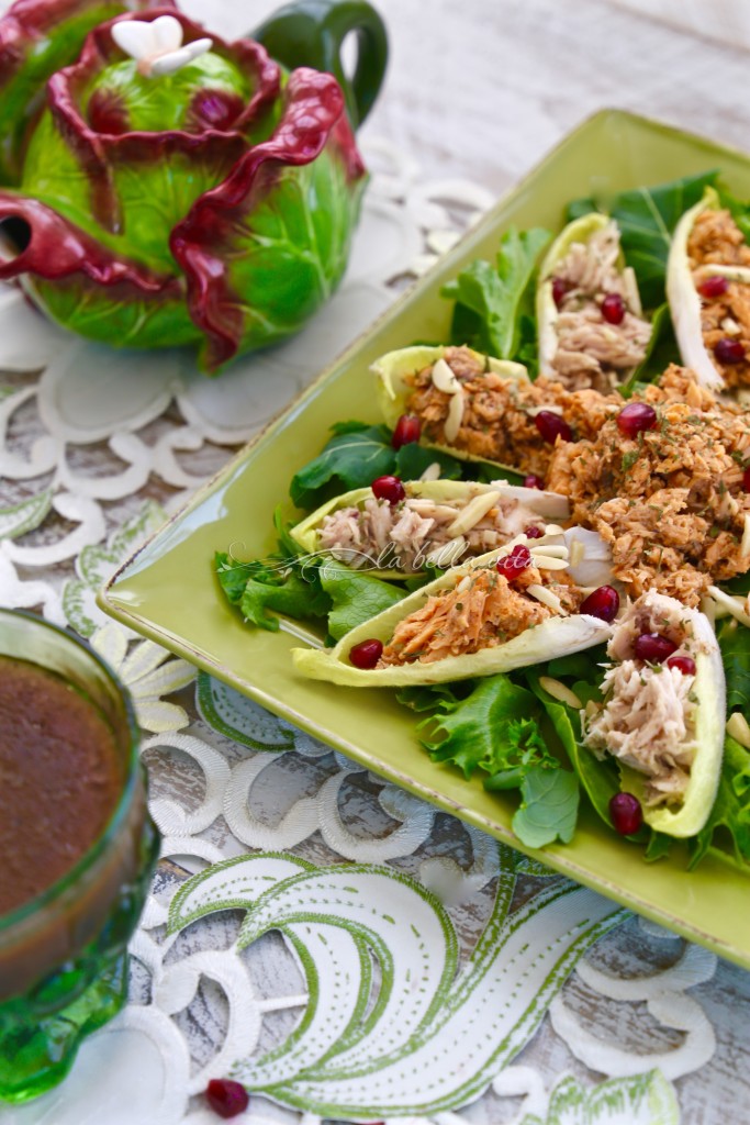 Belgian Endive Bites with Salmon and Tuna Salad