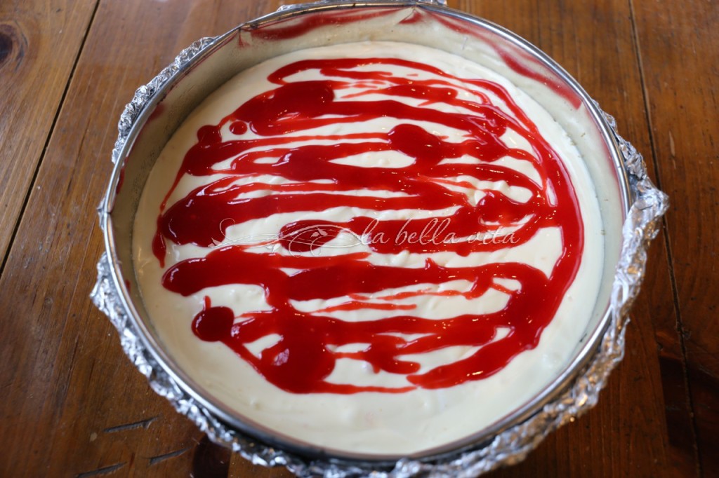 Blood Orange and Raspberry Swirl Cheesecake