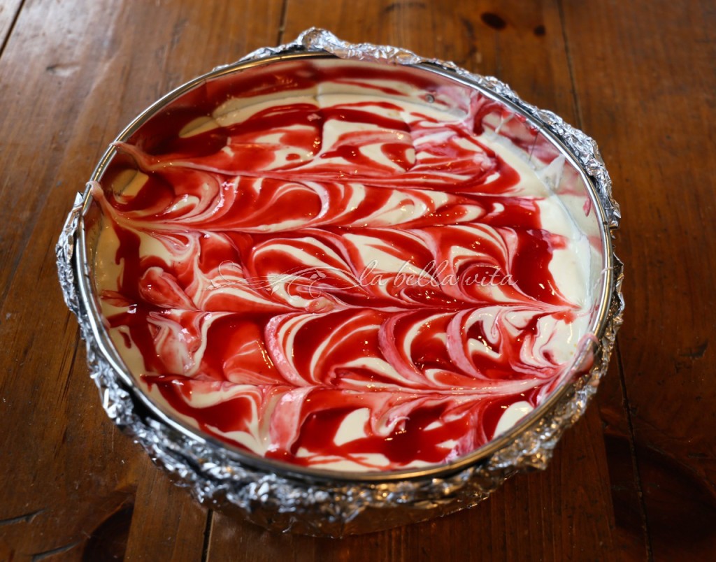 Blood Orange and Raspberry Swirl Cheesecake