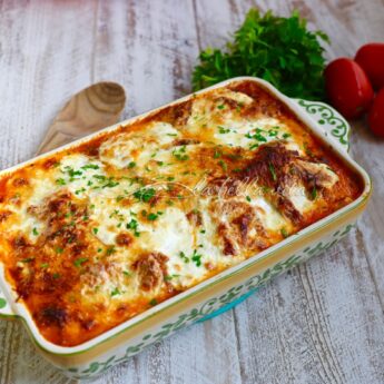 Baked Ravioli with Basil Marinara