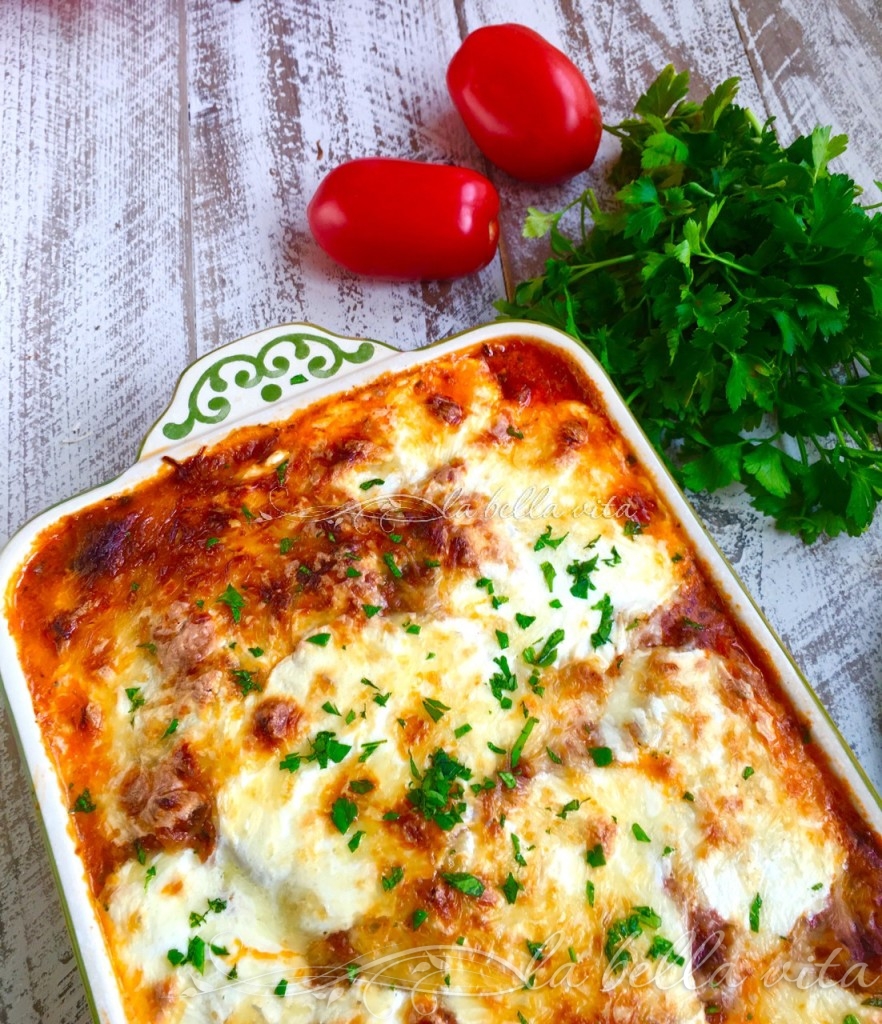 Baked Ravioli with Basil Marinara