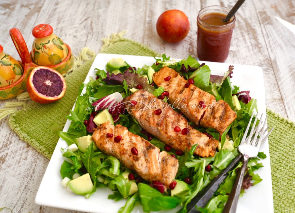 Blood Orange and Salmon Salad with Blood Orange Vinaigrette