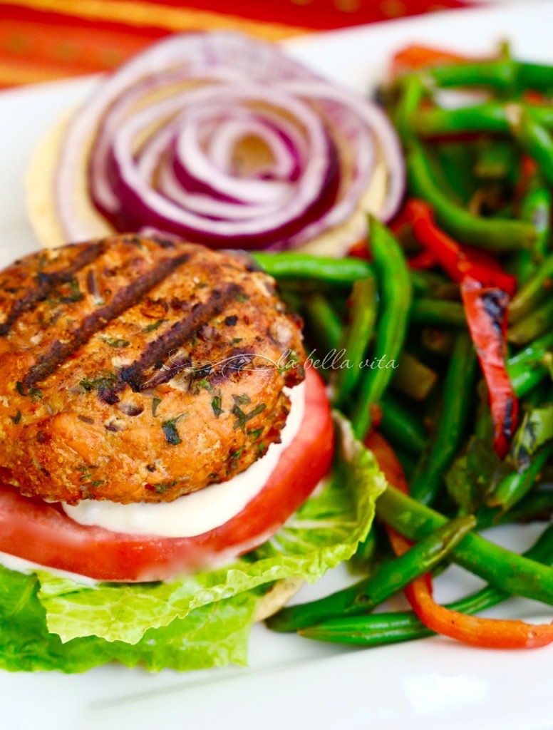 Delicious Salmon Burgers Garlic Aioli Lent