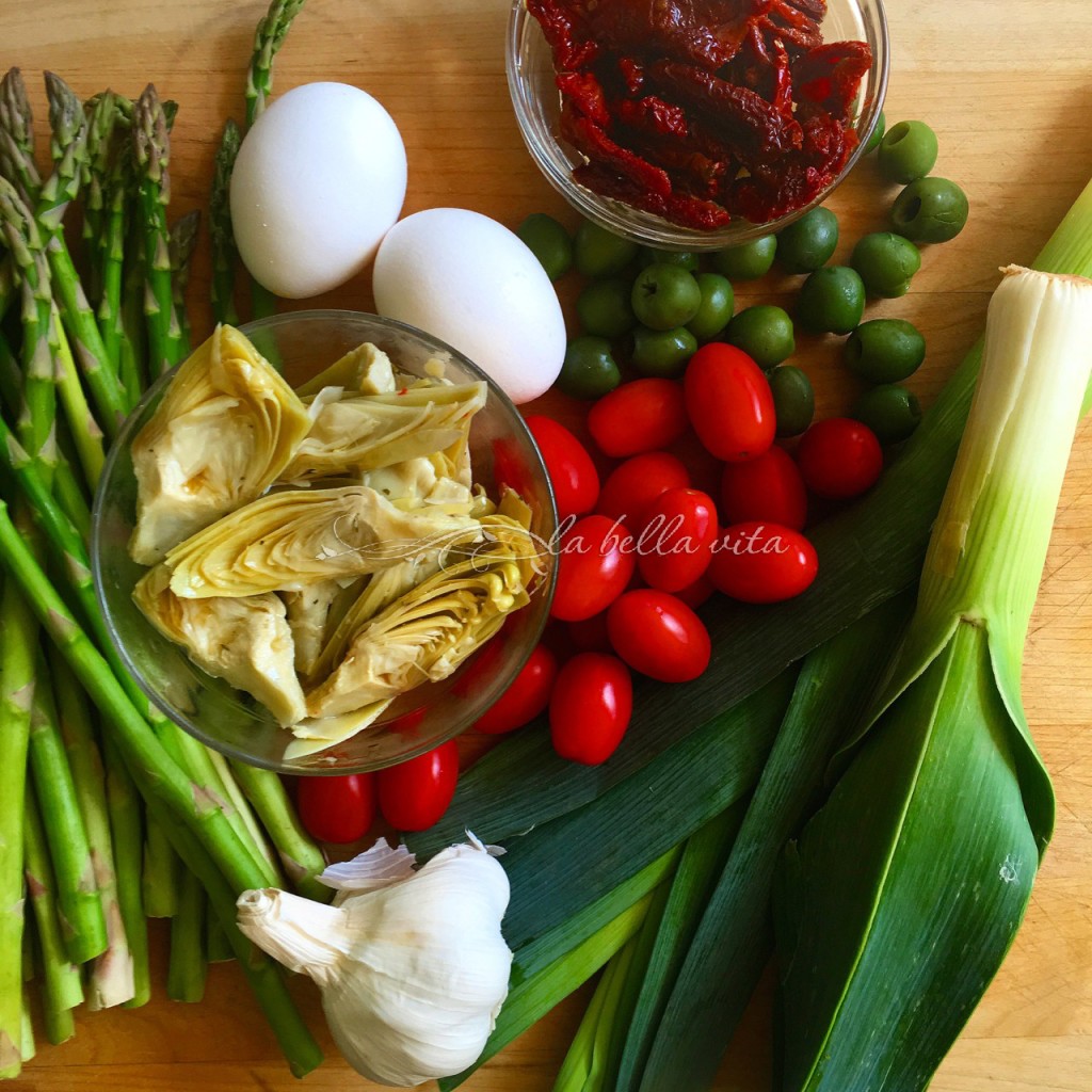 Italian Cheesy Artichoke and Asparagus Phyllo Pie 