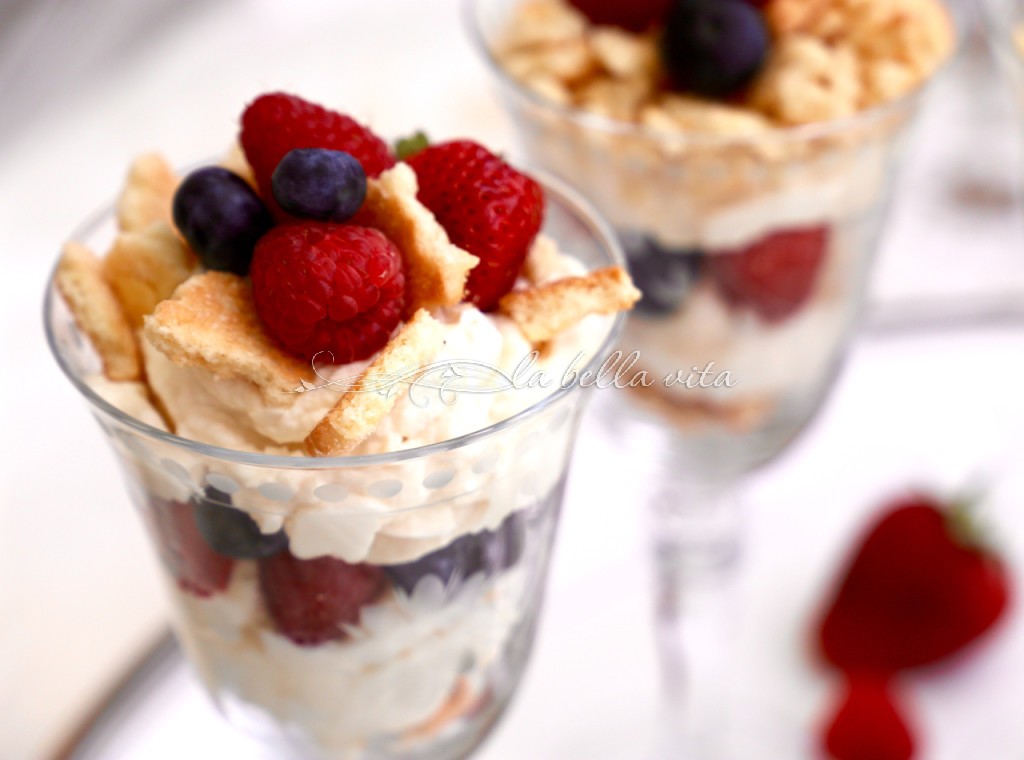 Italian Berries, Mascarpone and Marsala Budini