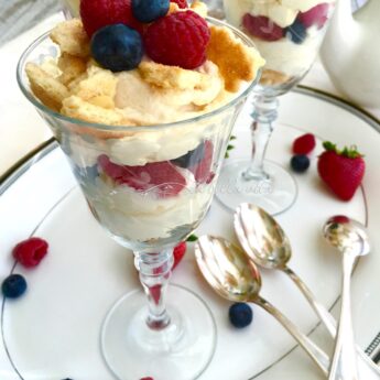 Italian Berries, Mascarpone and Marsala Budini