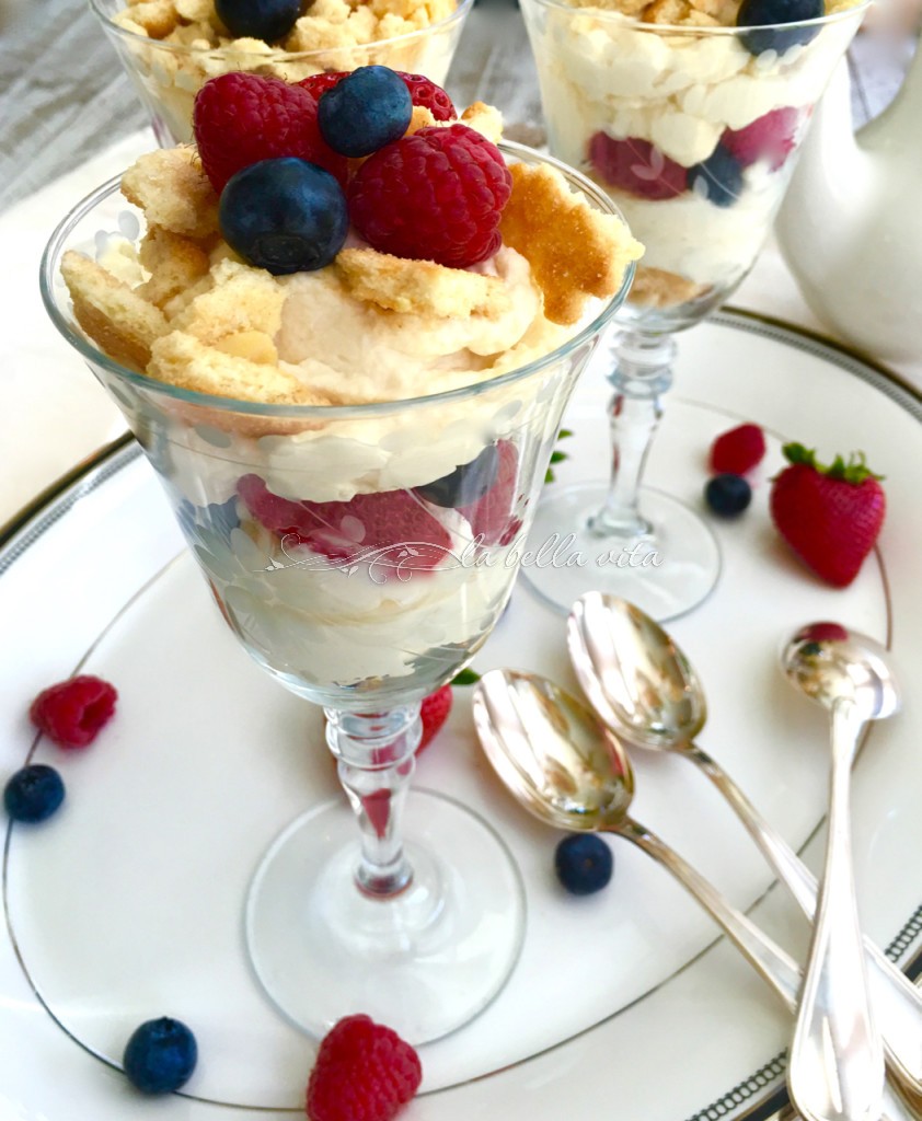 Italian Berries, Mascarpone and Marsala Budini