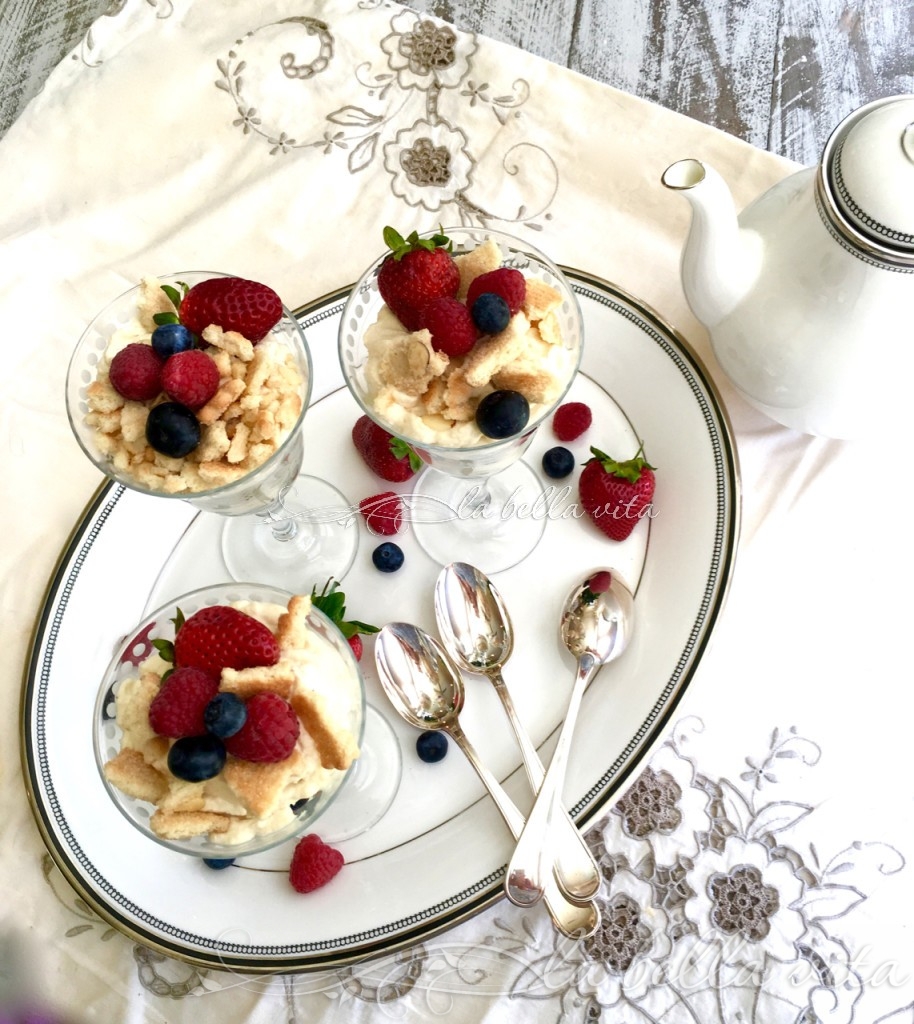 Italian Berries, Mascarpone and Marsala Budini