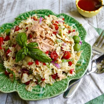 Tuna and Artichoke Pasta Salad with Sun-Dried Vinaigrette
