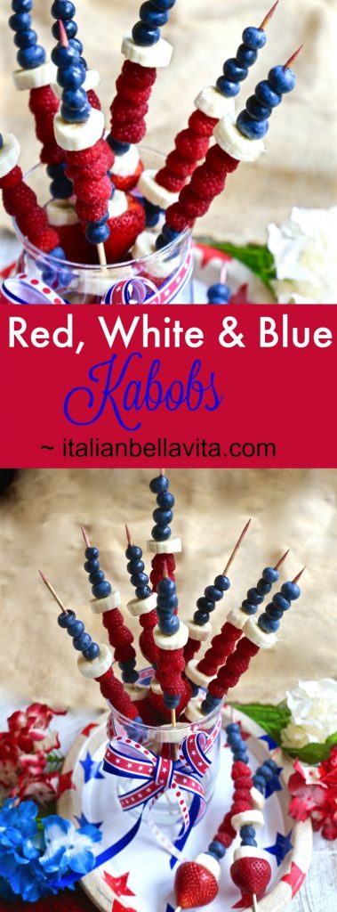 Red, White and Blue Fruit Kabobs