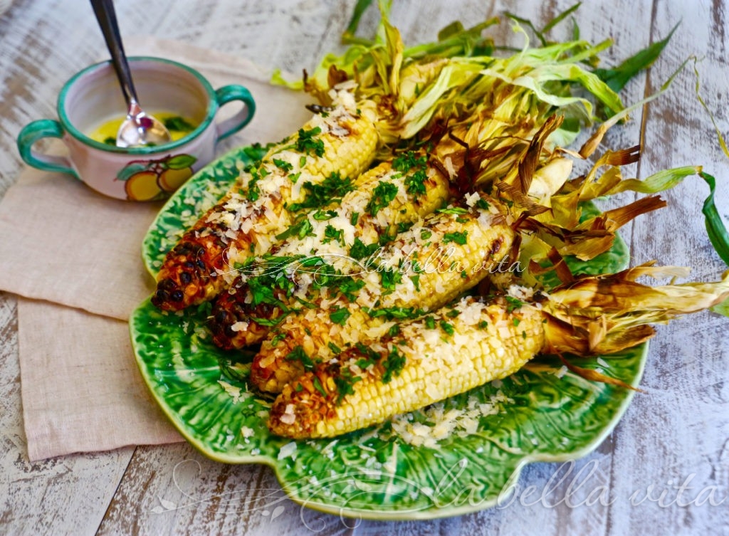 Grilled Italian Corn with Garlic-Basil Butter